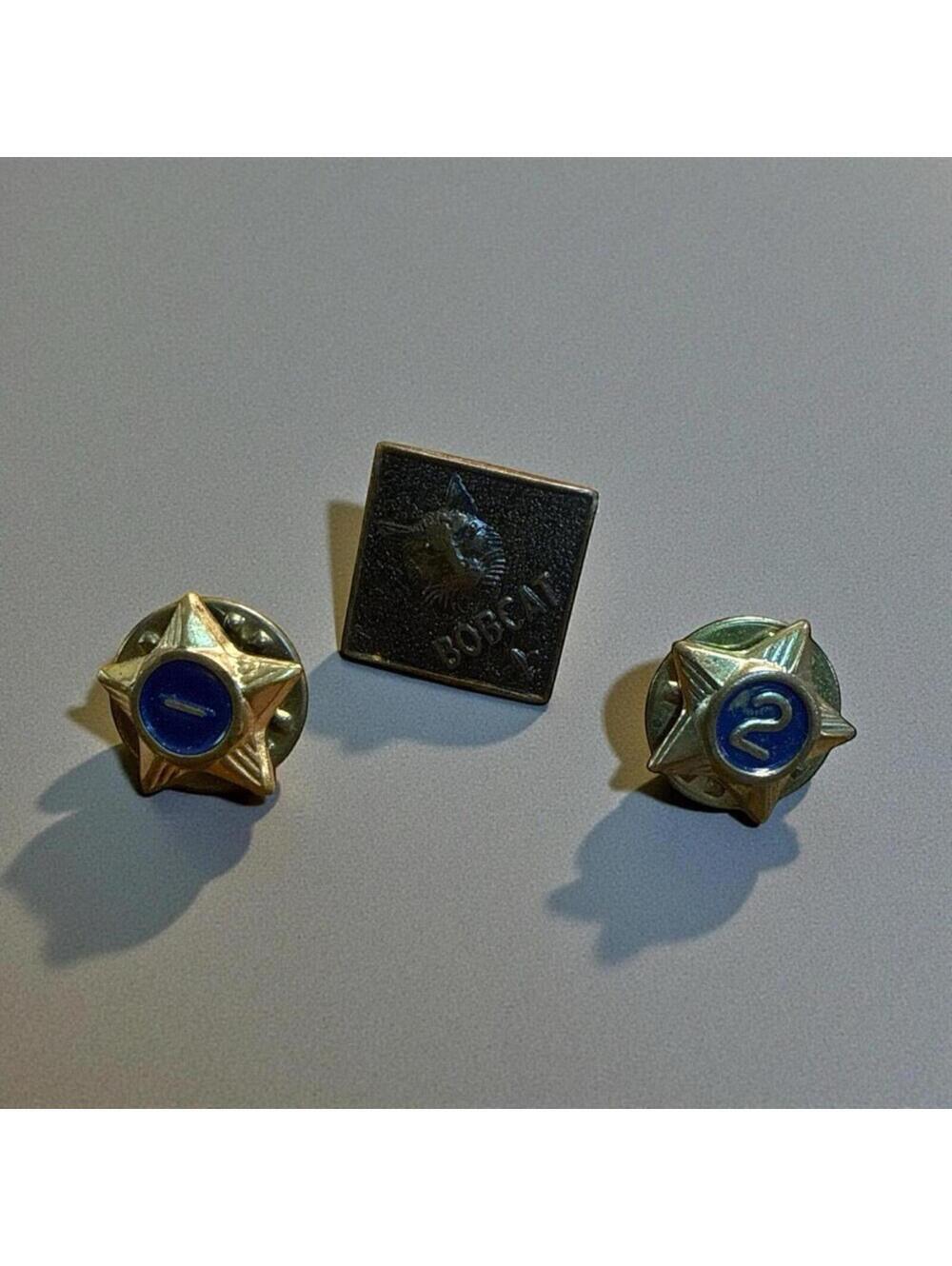 Boy Scouts Bobcat Pin BSA Diamond Shape with Stars 1 & 2 Set of 3